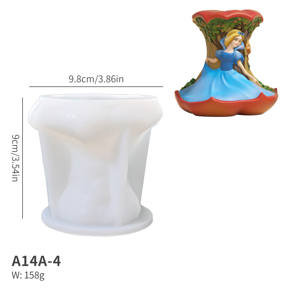 Apple Core Silicone Mold for Aromatherapy Candle & Plaster, Creative Princess Apple Shape Resin Mold, Tabletop Decor DIY Craft