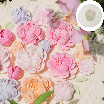 Peony, Rose & Ranunculus Silicone Mold | DIY Floral Candle & Plaster Craft Mold