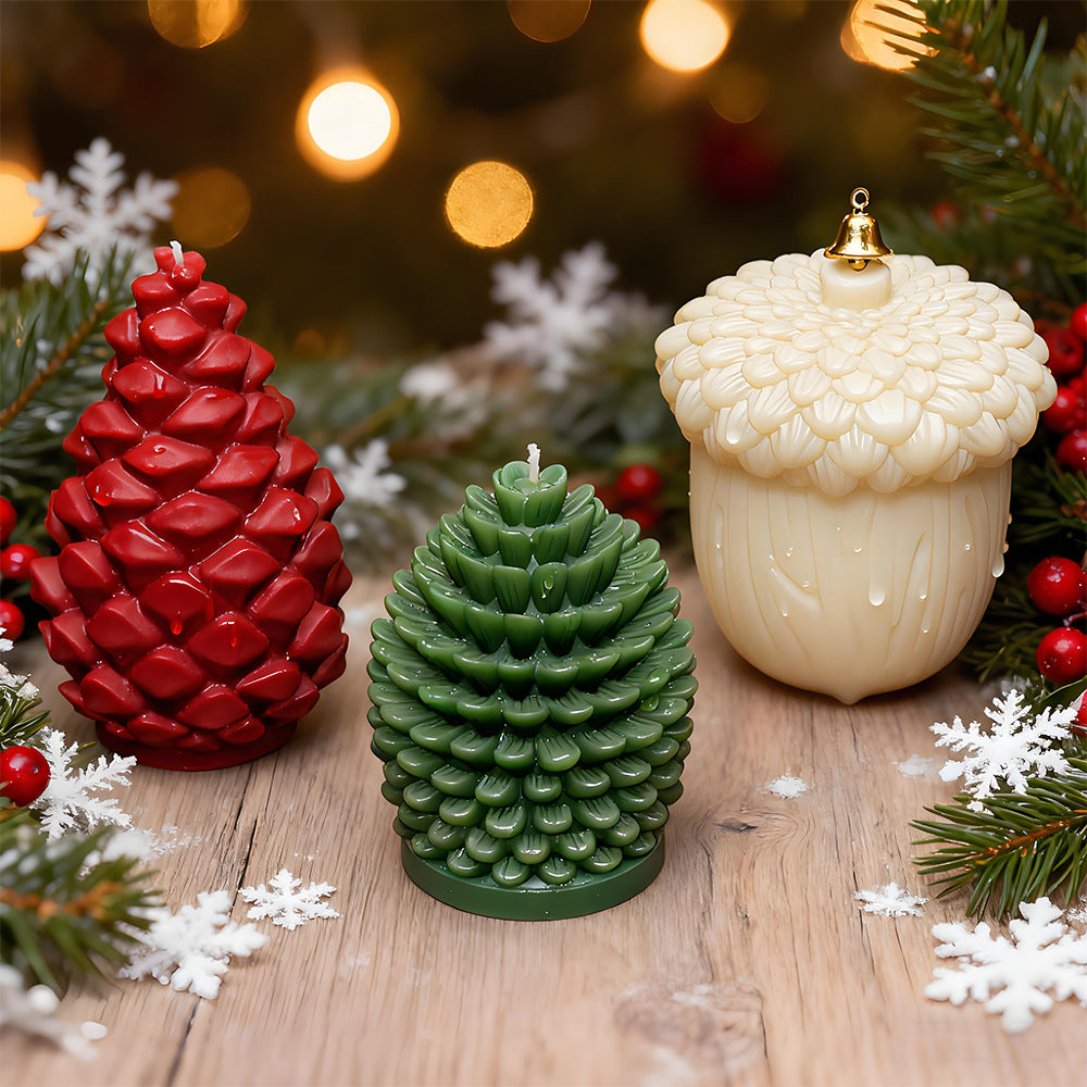 3D Pine Cone Silicone Mold – Christmas Candle & Plaster Ornament Mold, Easy Release for Resin, Gypsum & Wax DIY