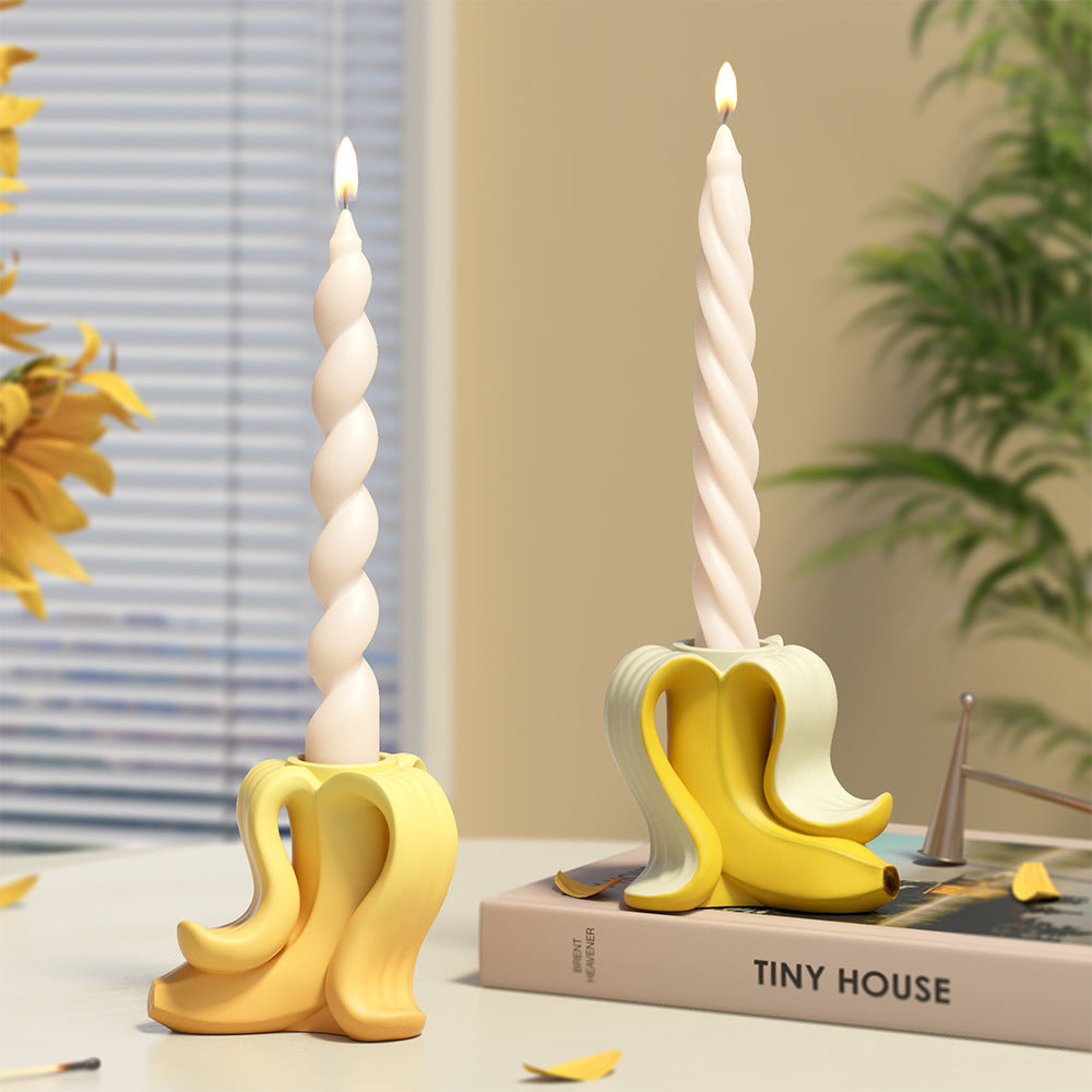 Banana Shape Silicone Mold for Concrete & Plaster Candle Holder, Ins Style Minimalist Modern Bedroom Decor