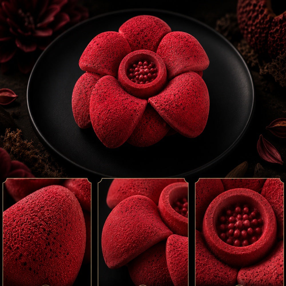 6-Petal Rafflesia Silicone Mold, Giant Flower Shaped Mousse Cake & Chocolate Baking Mold, DIY Jelly Pudding Mold for Home Dessert Making