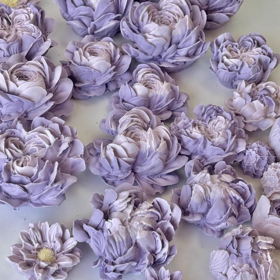 Peony, Rose & Ranunculus Silicone Mold | DIY Floral Candle & Plaster Craft Mold