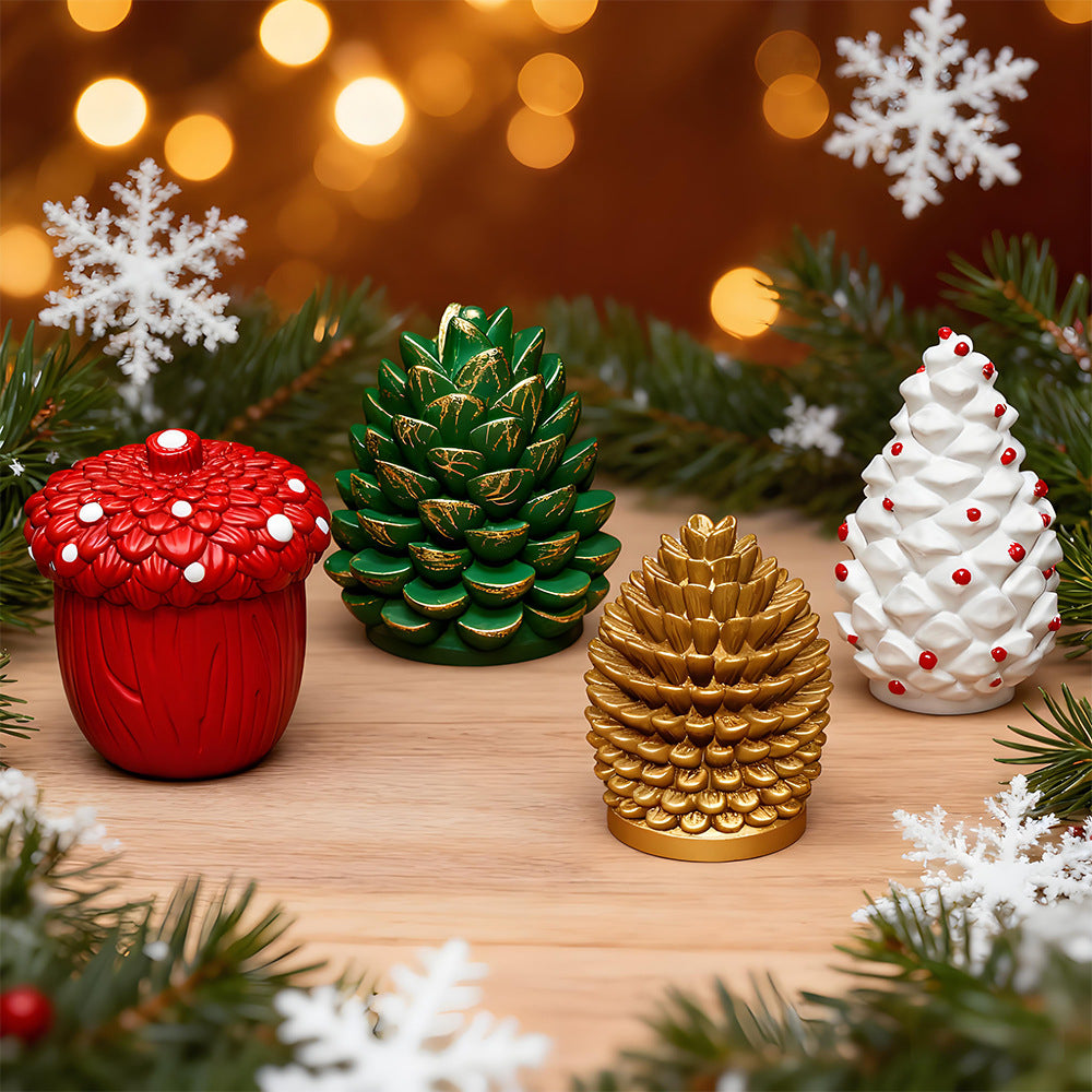 3D Pine Cone Silicone Mold – Christmas Candle & Plaster Ornament Mold, Easy Release for Resin, Gypsum & Wax DIY