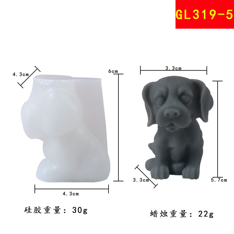 Pets puppy silicone molds DIY Bulldog shape scented candle silicone molds