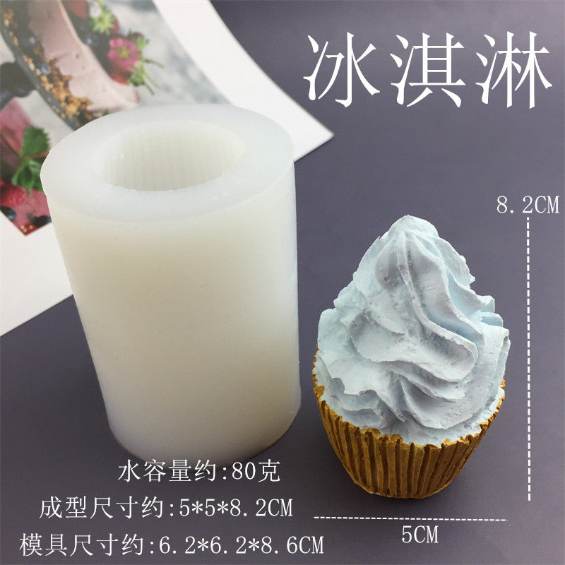 Ice cream cone cup sandwich squishy silicone mold diy aromatherapy candle soap plaster tool fidget toys