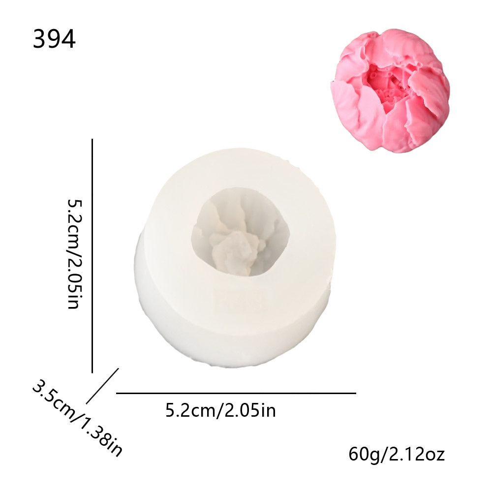 Peony, Rose & Ranunculus Silicone Mold | DIY Floral Candle & Plaster Craft Mold