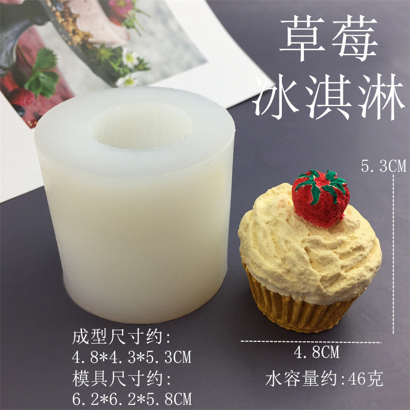 Ice cream cone cup sandwich squishy silicone mold diy aromatherapy candle soap plaster tool fidget toys