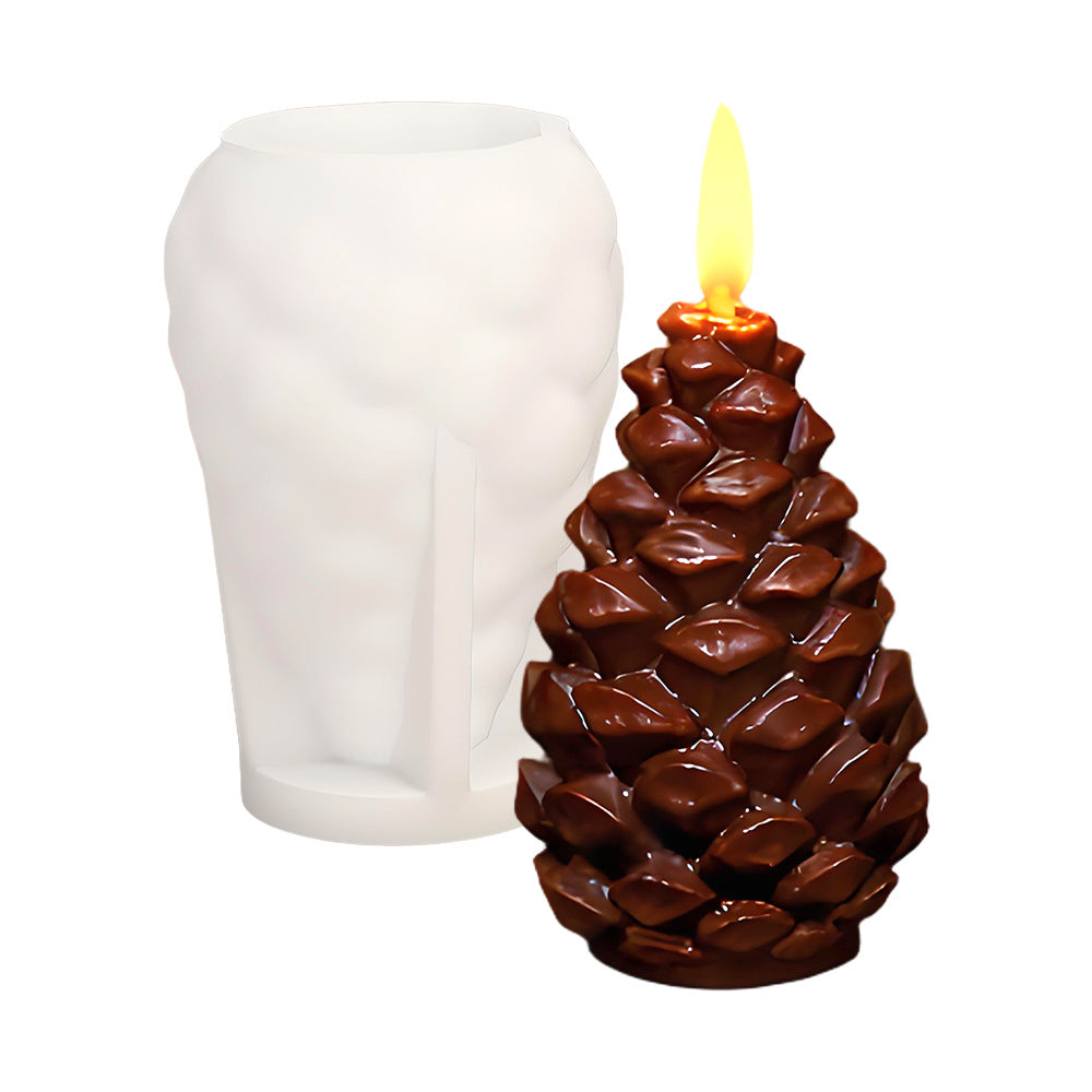 3D Pine Cone Silicone Mold – Christmas Candle & Plaster Ornament Mold, Easy Release for Resin, Gypsum & Wax DIY