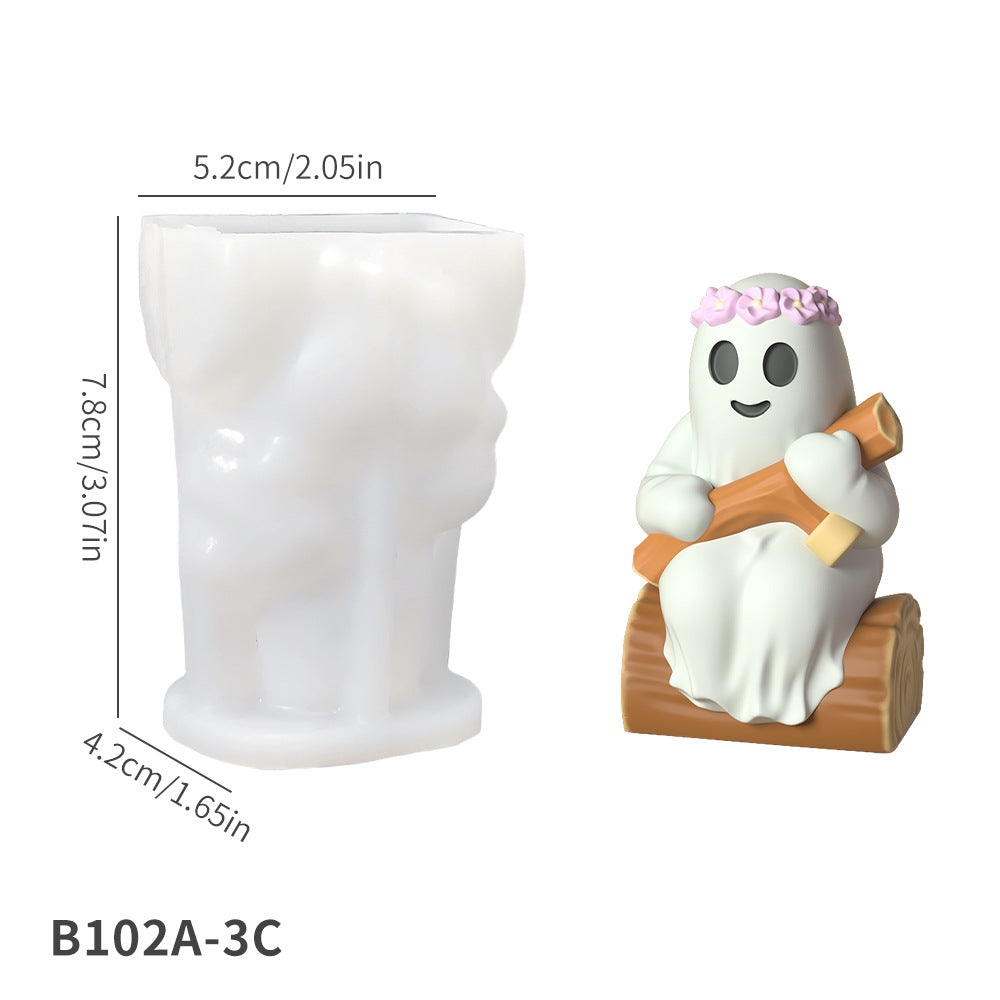 Halloween Pumpkin Skull Ghost Silicone Mold for DIY Aromatherapy Candle & Resin Craft