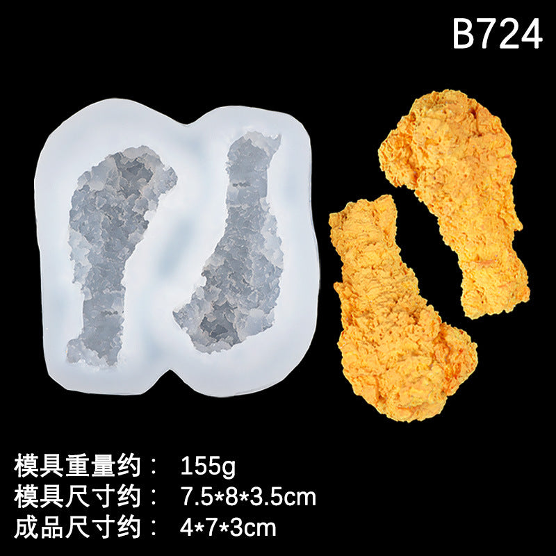 Simulation chicken wings silicone mold DIY manual decompression tool mold creative aromatherapy plaster mold