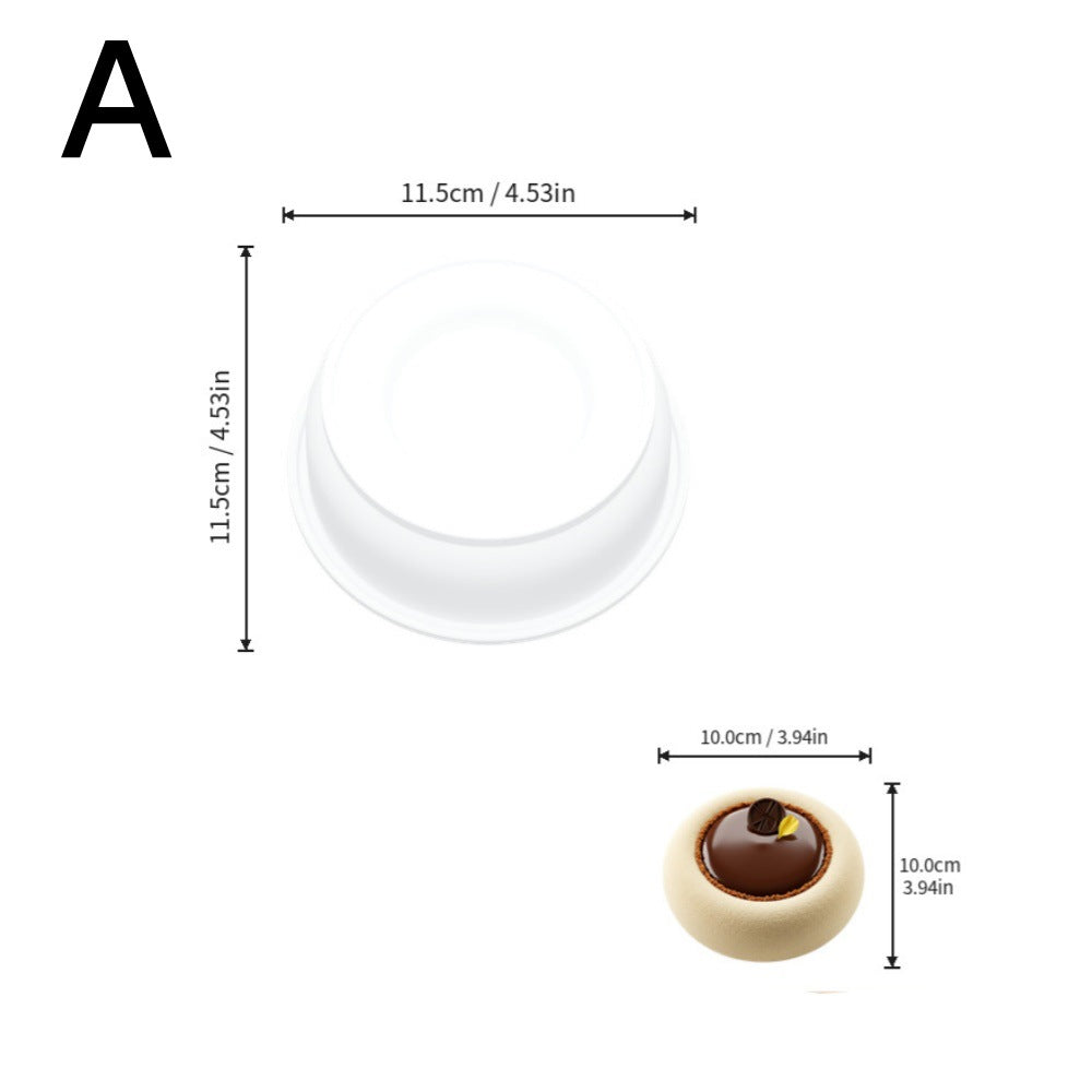 4 Inch Fruit Silicone Cake Mold, Blueberry & Apple Shape Donut Mousse Cake Mold, Chocolate Baking Tool for Home Dessert DIY
