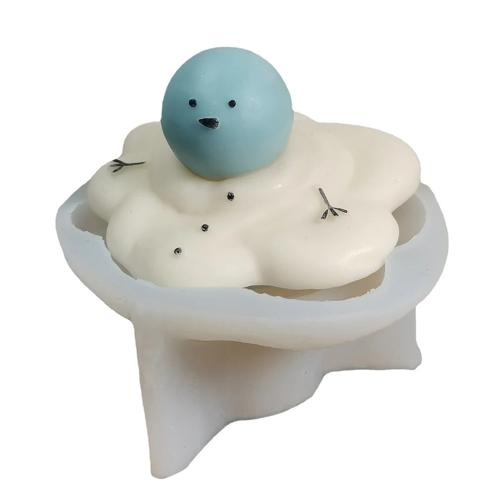 Christmas Melting Snowman Silicone Mold, DIY Handmade Mold for Aromatherapy Candles, Plaster & Soap Making