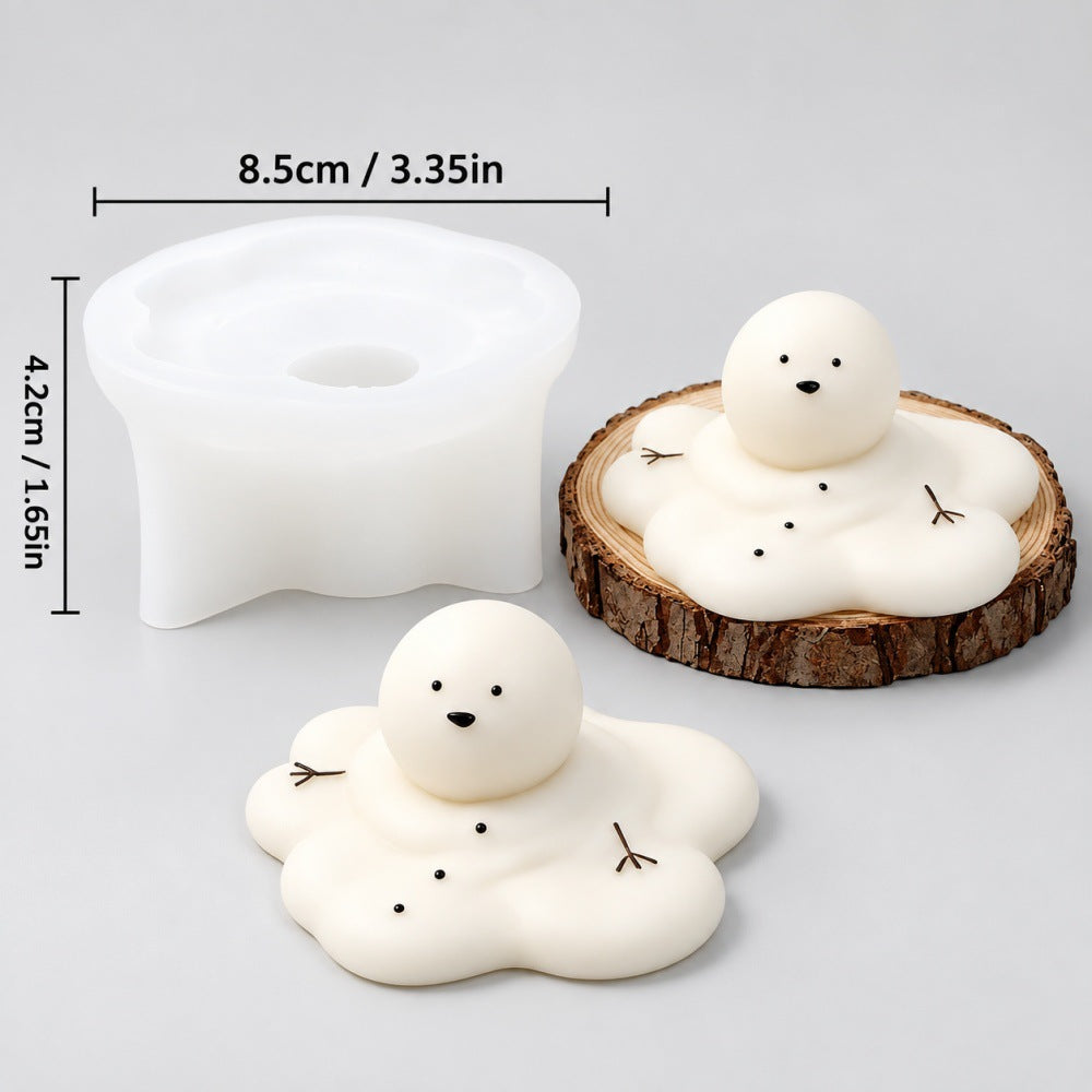 Christmas Melting Snowman Silicone Mold, DIY Handmade Mold for Aromatherapy Candles, Plaster & Soap Making