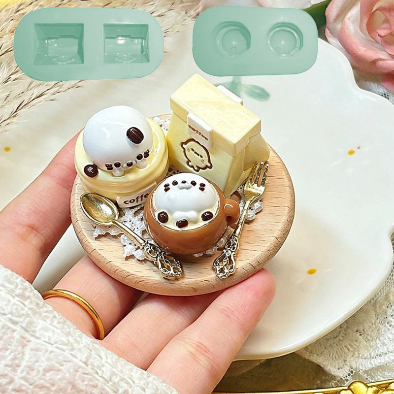 Ghost small animal kneading silicone mold rabbit duck seal coffee paper bag homemade kneading music mold