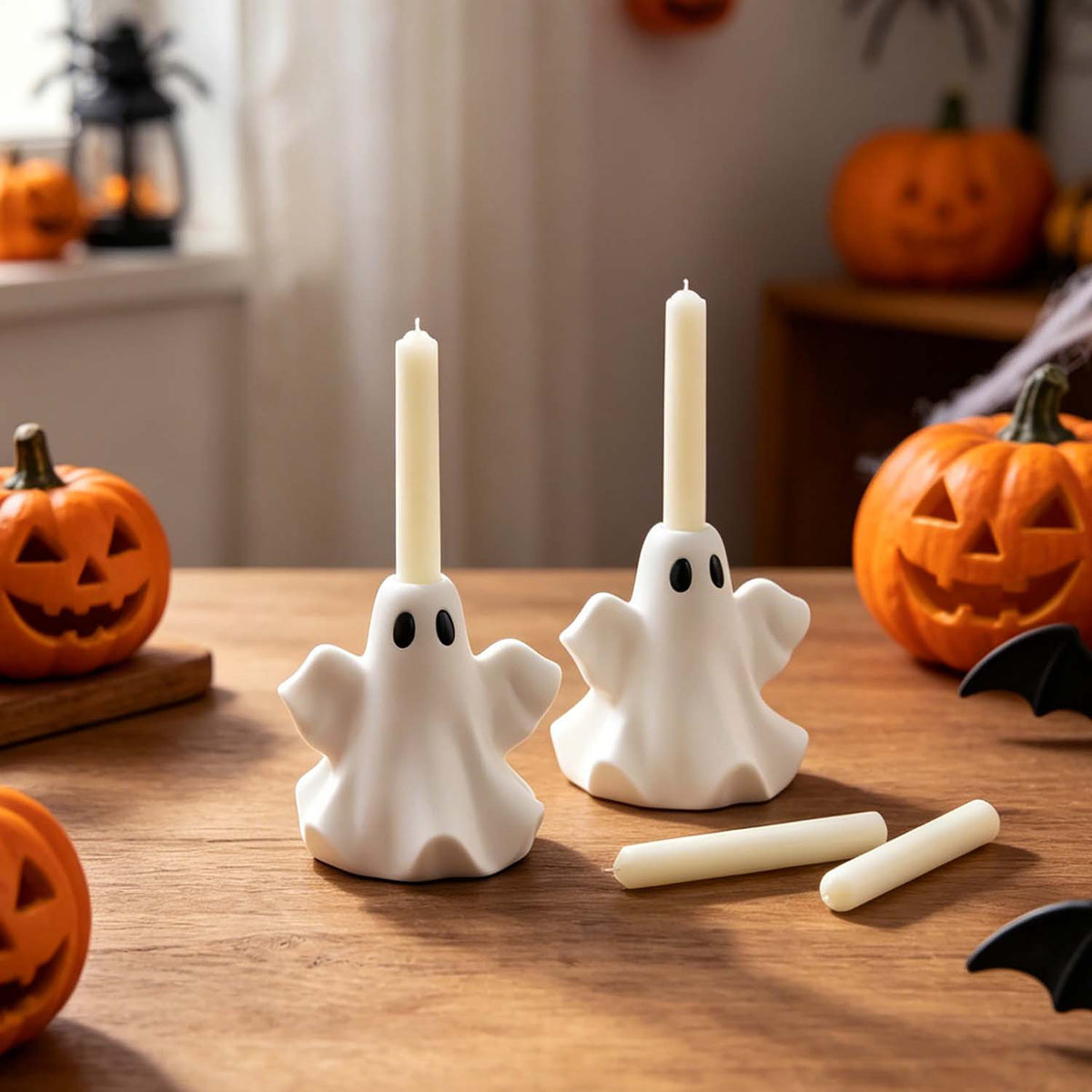 Ghost Candlestick Silicone Mold, Handmade Halloween Decor Ornament Silicone Mould DIY