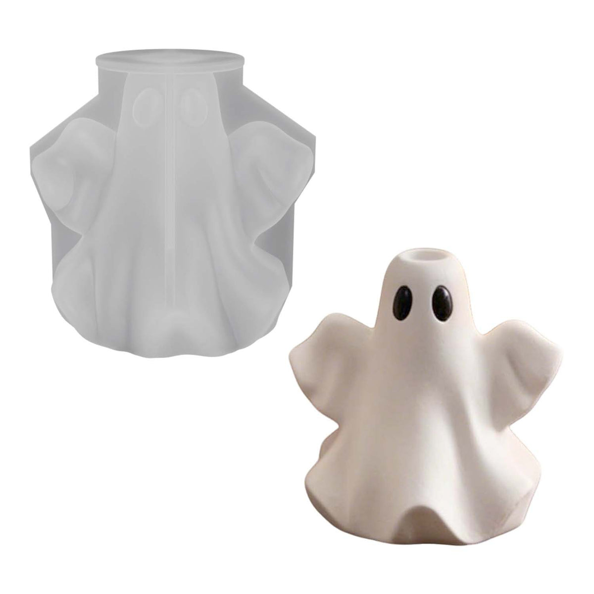 Ghost Candlestick Silicone Mold, Handmade Halloween Decor Ornament Silicone Mould DIY