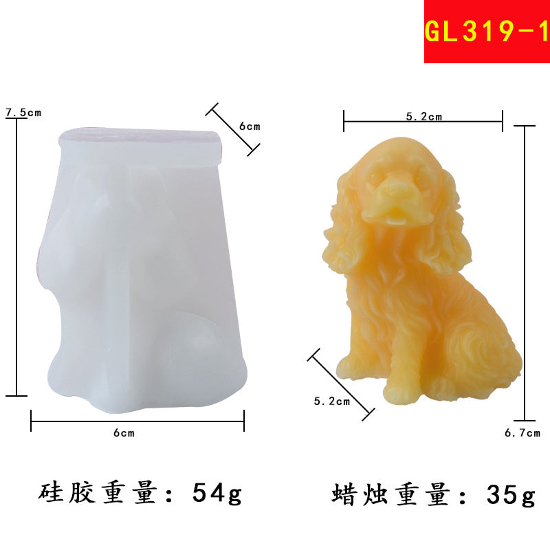 Pets puppy silicone molds DIY Bulldog shape scented candle silicone molds