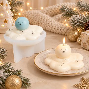 Christmas Melting Snowman Silicone Mold, DIY Handmade Mold for Aromatherapy Candles, Plaster & Soap Making