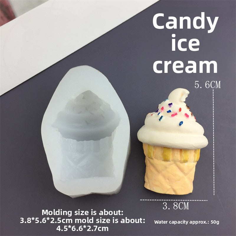 Ice cream cone cup sandwich squishy silicone mold diy aromatherapy candle soap plaster tool fidget toys