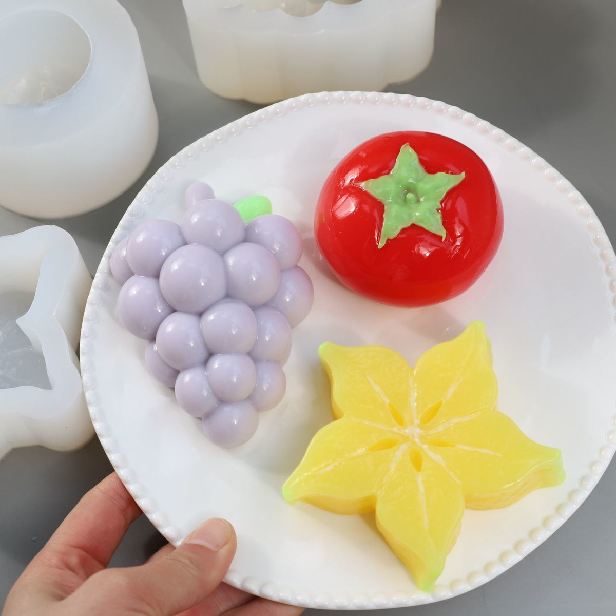 Grape star fruit kneading music mold DIY fruit scented candle gypsum handmade soap silicone mold