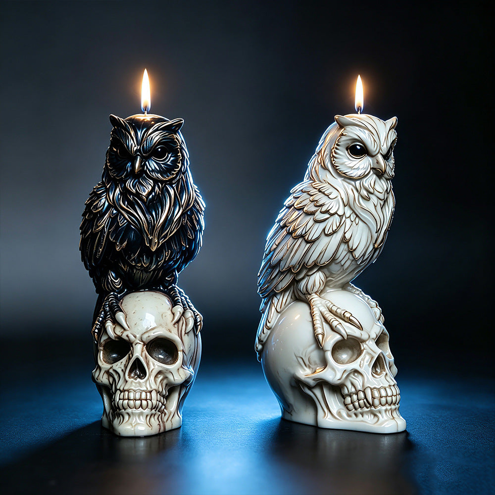 3D Owl Skull Silicone Mold for Aromatherapy Candle, Gothic Handmade Decor Craft Mold