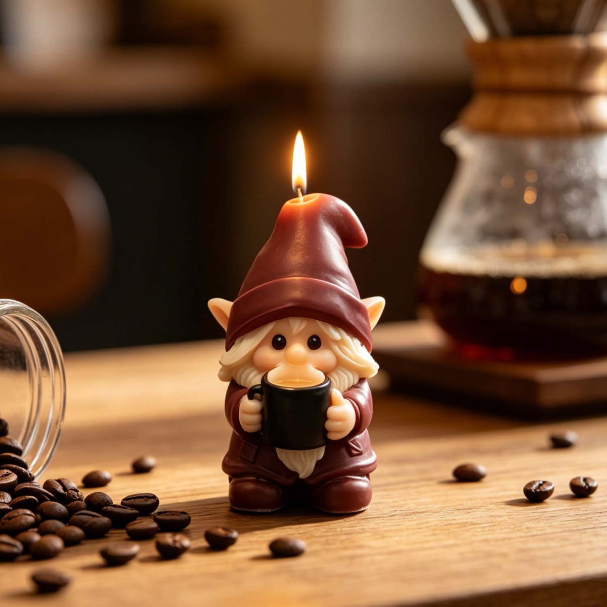 Christmas Coffee Gnome Silicone Mold, Cute Santa Gnome Figurine Mould, DIY Scented Candle for Xmas Home Decor