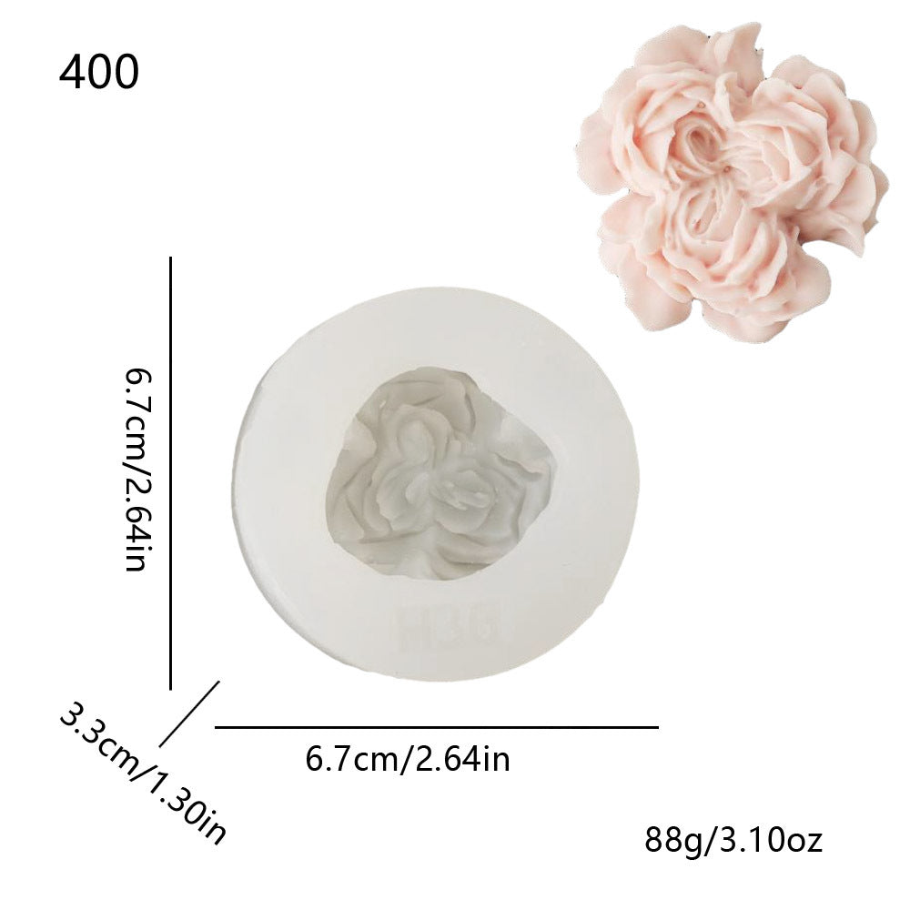 Peony, Rose & Ranunculus Silicone Mold | DIY Floral Candle & Plaster Craft Mold