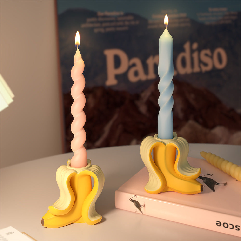 Banana Shape Silicone Mold for Concrete & Plaster Candle Holder, Ins Style Minimalist Modern Bedroom Decor