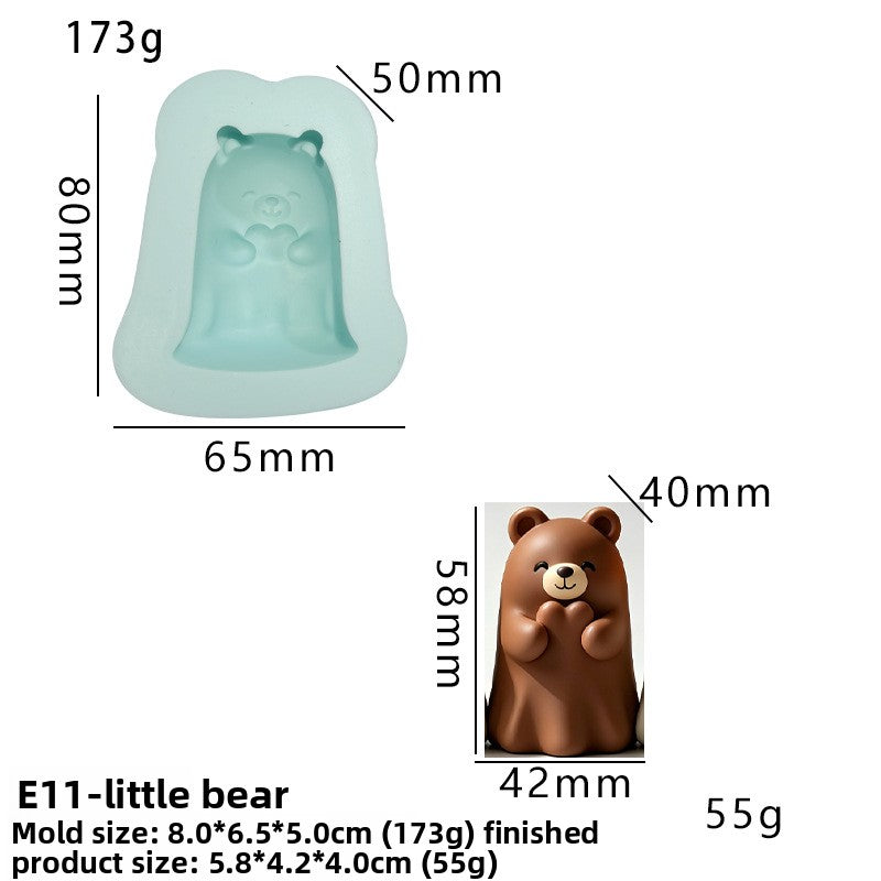 Ghost small animal kneading silicone mold rabbit duck seal coffee paper bag homemade kneading music mold