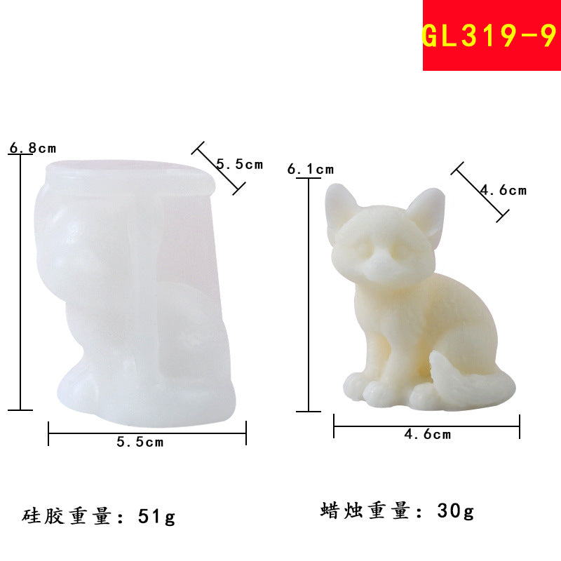 Pets puppy silicone molds DIY Bulldog shape scented candle silicone molds
