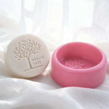Round Tree of Life Silicone Mold, DIY Handmade Soap Base Mould, Soap & Cake Baking Mold for Home Craft