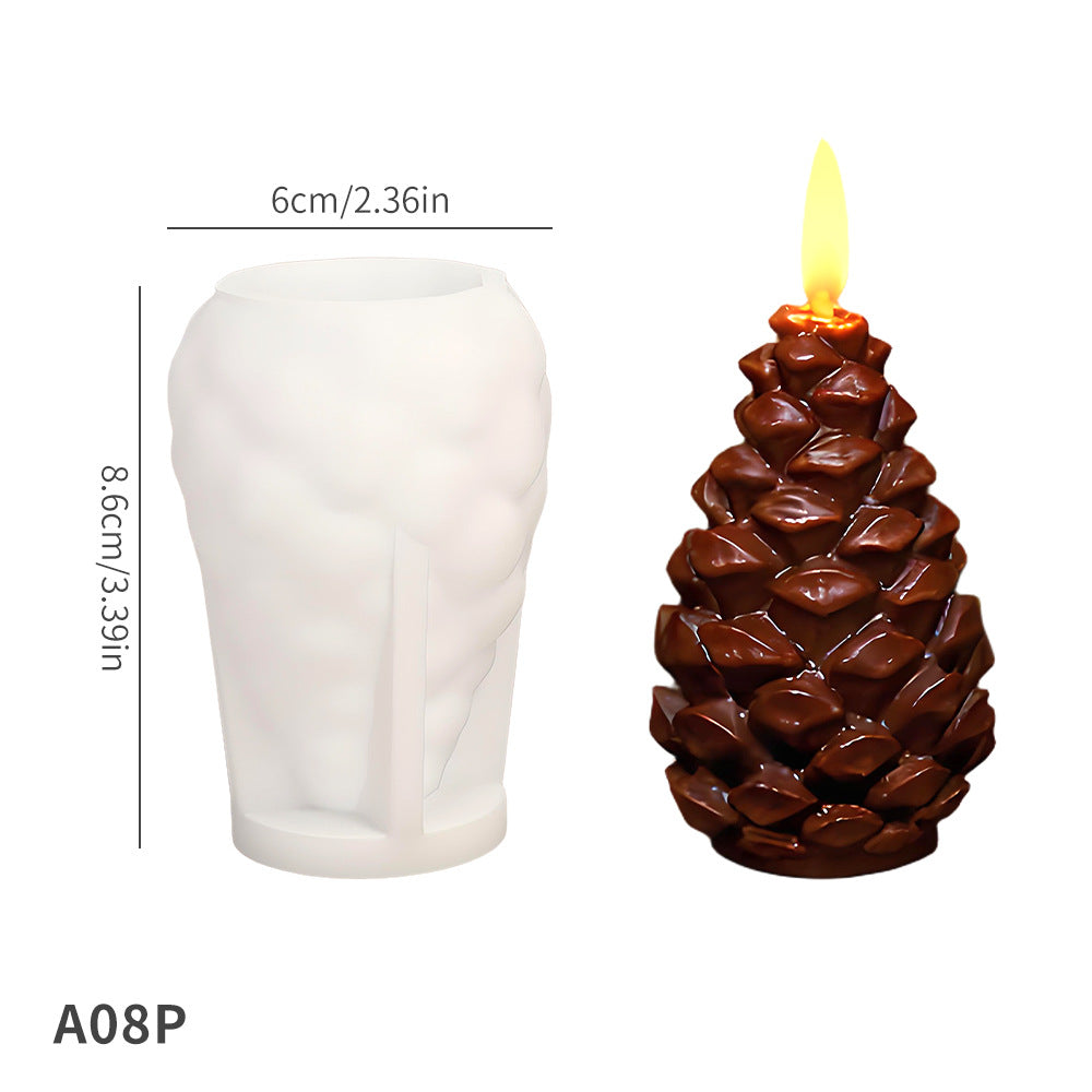 3D Pine Cone Silicone Mold – Christmas Candle & Plaster Ornament Mold, Easy Release for Resin, Gypsum & Wax DIY