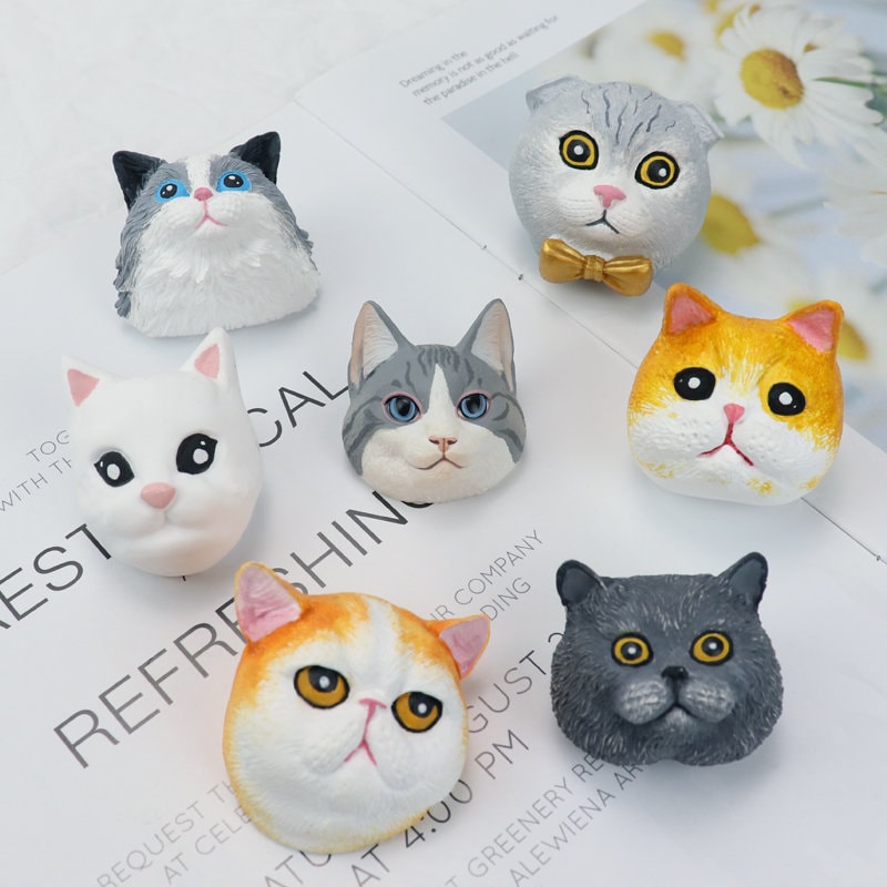 Cute Cat Head Silicone Mold-Animal Cat Resin Mold-Pet Ragdoll Cat Keychain Mold-Cat Fondant Cake Decor Mold-Scented Plaster Cat Mold