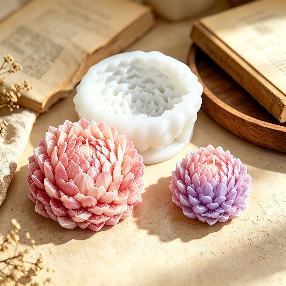 Dahlia Silicone Mold, DIY for Scented Candles, Epoxy Resin, Gypsum Decor Crafts