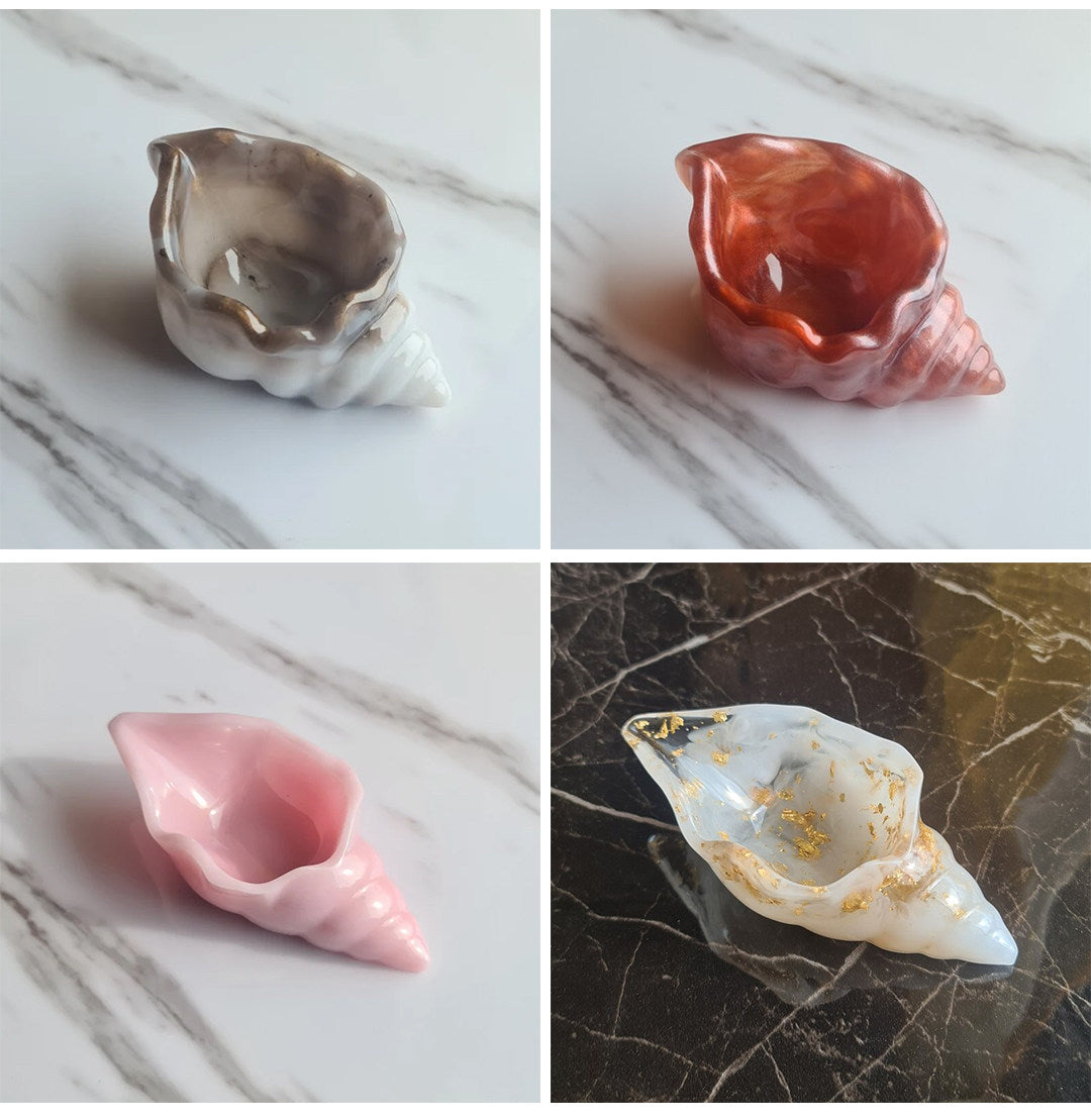 Conch Silicone Mold, DIY Handmade Mould for Epoxy Resin, Cement Aroma Gypsum Candle Cup & Storage Box