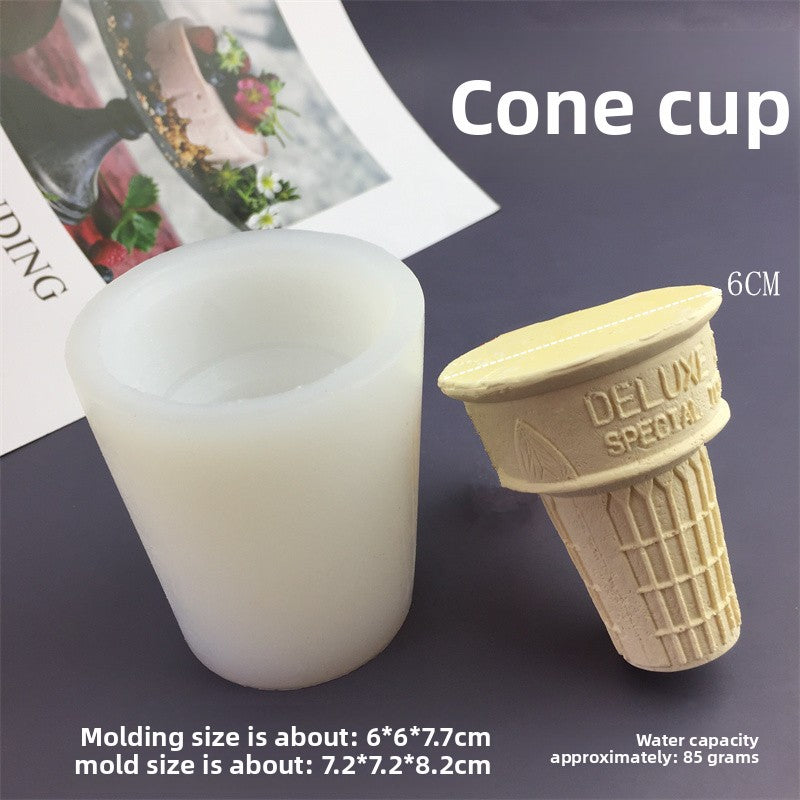 Ice cream cone cup sandwich squishy silicone mold diy aromatherapy candle soap plaster tool fidget toys