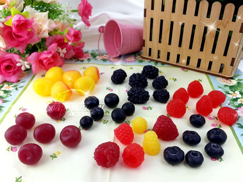 Small strawberries Silicone Soap Mold - for soap making, Craft & Hobby