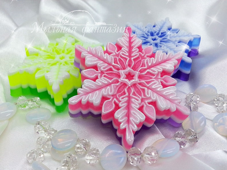 Magic snowflake Silicone Soap Mold - for soap making, candle making, Craft & Hobby