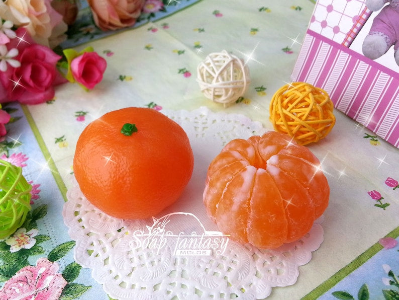 Tangerine (peeled) Silicone Soap Mold - for soap making, candle making, Craft & Hobby