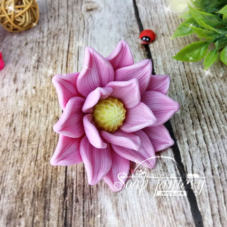 Dahlia "La Cierva" Silicone Soap Mold - for soap making, Craft & Hobby