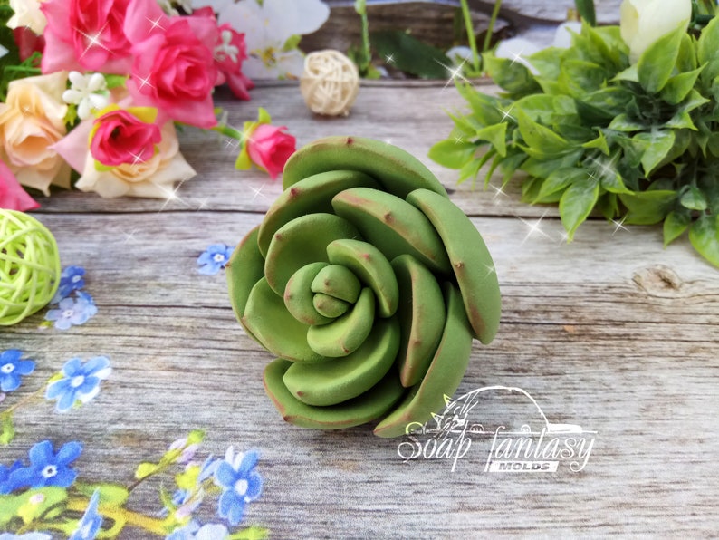 Succulent #1 Silicone Soap Mold - for soap making, Craft & Hobby