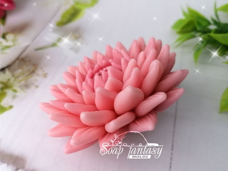 Chrysanthemum "Elissa" Silicone soap mold, candle mold for Craft & Hobby