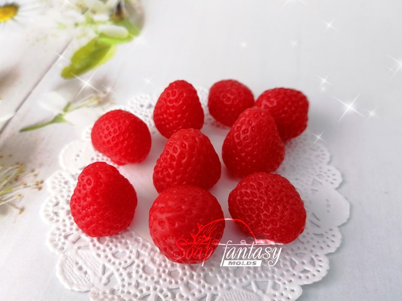 Small strawberries Silicone Soap Mold - for soap making, Craft & Hobby