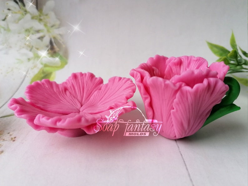 Tulip mini cup and saucer Silicone Soap Mold - for soap making, Craft & Hobby