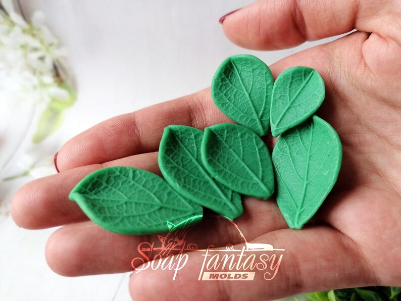 Flat 3D leafs set (6 pieces) Silicone Soap Mold - for soap making, Craft & Hobby