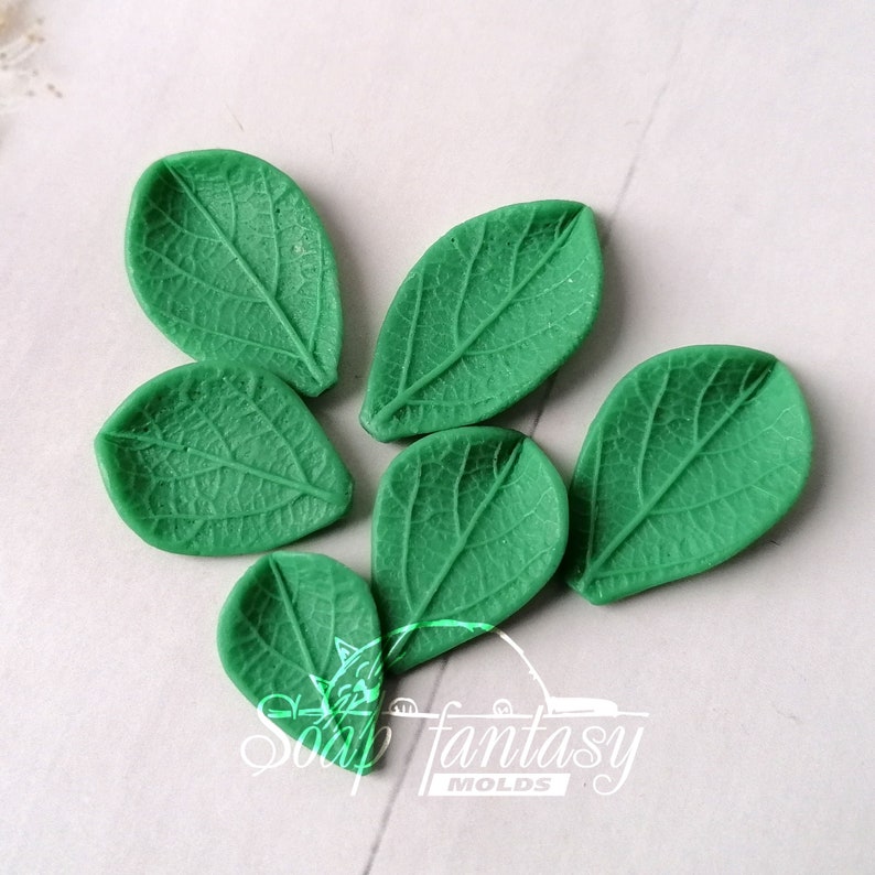 Flat 3D leafs set (6 pieces) Silicone Soap Mold - for soap making, Craft & Hobby