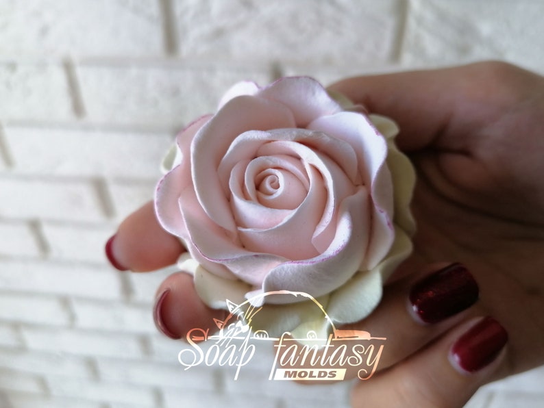 Custom silicone mold Medium rose "Estelle" for Soap making, Candle making, Craft & Hobby