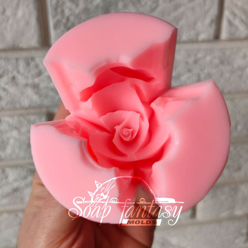 Half-blooming rose bud "Estelle" Silicone Mold for Soap making, Candle making - Custom craft supplies