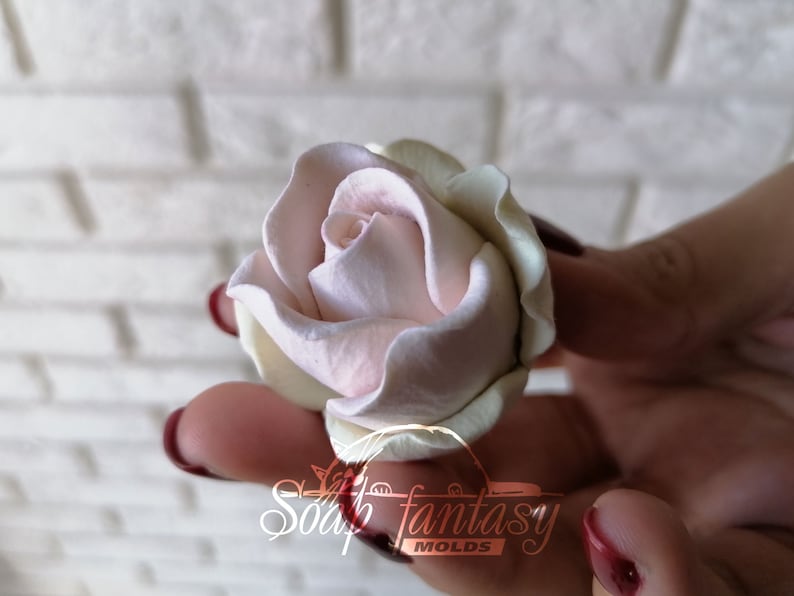 Half-blooming rose bud "Estelle" Silicone Mold for Soap making, Candle making - Custom craft supplies