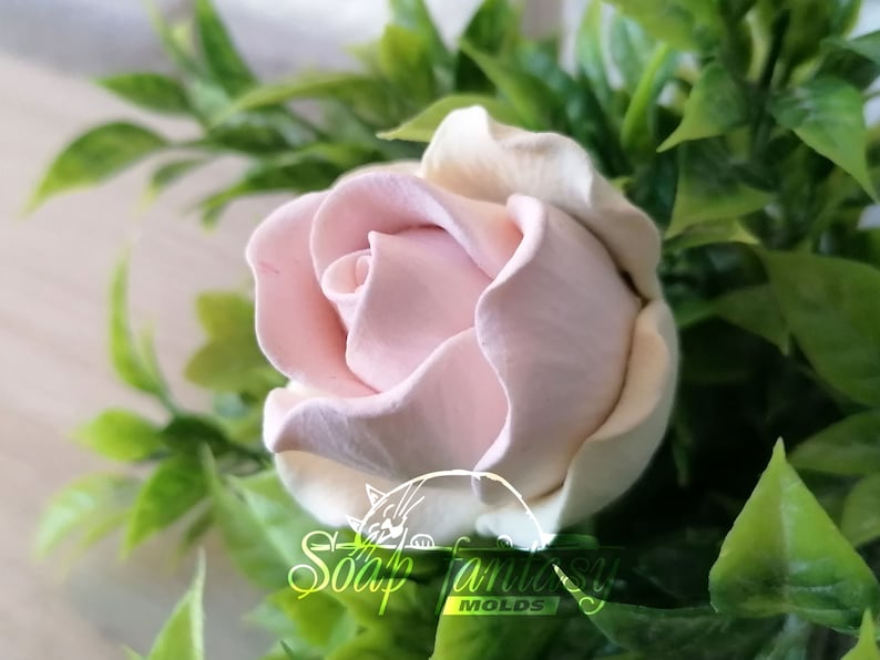 Half-blooming rose bud "Estelle" Silicone Mold for Soap making, Candle making - Custom craft supplies